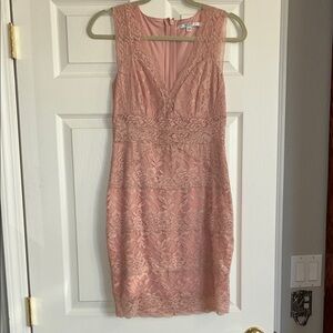 Guess Pink Lace Mini Dress